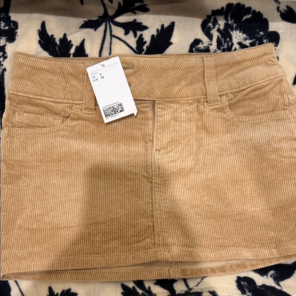 H&M Light Brown Corduroy Mini Skirt